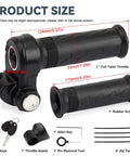 Full Twist Throttle With 2 Keys Plug And Play For Ridstar Q20 Series Waterproof Ebike Throttle Grip Kit, size specifications shown