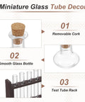 Dollhouse Science Lab Mini Kit With Glass Test Tubes And Wood Rack One Twelfth Scale Two Sets For Totally Realistic Desktop Lab Decor And Micro Landscape Ornament Brown Finish
