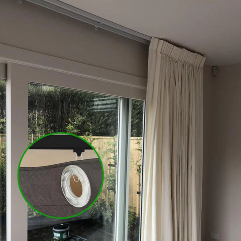 20 Pcs Curtain Track Rollers And Hooks Set, Quiet Plastic Wheel Glide, Heavy Duty Durable Rollers For Black Curtain Rails, Waterproof Rustproof Long Lasting Smooth Operation on ceiling track curtain