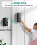 Child interacting with Smart Front Door Lock With Fingerprint And Bluetooth Deadbolt Keypad Entry App Control And Alexa Compatibility