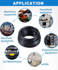 Coiled Dope 16 AWG 1.3mm2 4 Core Extension Electrical Wire 20 Feet Oxygen Free Stranded Copper Tin Plated Cable next to application icons