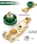 Image showing Battery Quick Disconnect Switch Top Post Kill Switch with zinc alloy body and insulating plastics, durable materials.