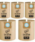 5 Pack Vacuum Bags For 5 To 8 Gallon Wet Dry Shop Vacuums Replacement Dust Collection Bags Disposable Bags That Fit Most 5 To 8 Gallon Vacuums And DXV Series Heavy Duty
