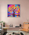 Tree Of Life Diamond Painting Kit For Adults Full Drill 5D Round Art Home Decor on wall, 13.78x13.78 inches, thick vivid canvas