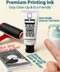 Premium printmaking ink, brayer, print papers, and soap pump from All In One Printmaking And Stamp Making Kit For Beginners.