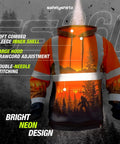 Wildland Sasquatch Hi Vis Hoodie For Men With Heavy Duty Polyester And Soft Combed Fleece Interior, Class 3 Type R ANSI ISEA 107-2015 Orange XX-Large