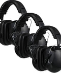 Two Pack Noise Reduction Ear Muffs NRR 28dB For Shooting And Construction, Hearing Protection, black, side view