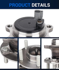 Rear Wheel Hub Assembly 512465 For Ford Focus 2012 2018 with Parking Assist and ABS, product details close-up, high-strength steel