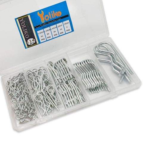 114 Piece Hitch Pin Clip Kit R Clips Retaining Pins for Dolly Trailer Hand Truck with 5 Size Assortment M1 to M3