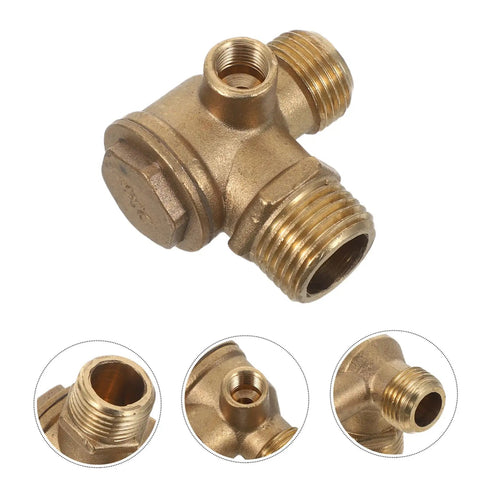 Beefy Heavy Duty Metal Air Compressor Check Valve With 20mm Connector One Way Air Control Valve For Pneumatic Systems Energy Saving Spare Part For Industrial Workshop Use, copper threaded body