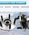 Front Wheel Hub Bearing Assembly For 2009 2010 2011 Ram 1500 Pickup, 5 Lug With ABS, Direct Fit Replacement Hub Kit, shown with car.