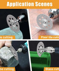 Diamond cutting discs, 22mm, 20 pcs for Dremel tool with 3mm mandrel; jade, tile, stone, glass cutting.