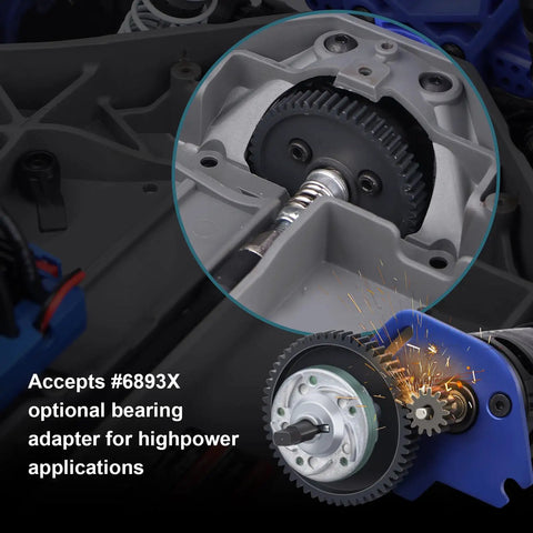 Close-up of Beefy Differential Gear Slipper Clutch Kit 6878 with pre-installed 54T 32P spur, shown in an RC car.