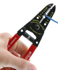 Classic Grip Wire Strippers And Cutters 6.0 Inches For 10-20 AWG Wire, High Carbon Steel Construction With Red Synthetic Handles
