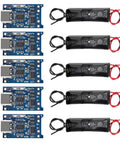 Slick TP4056 Type-C USB Charging Module For 18650 Lithium Batteries with five battery slots and wires for easy connection.