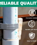 Heavy Duty 1 Inch Pvc Pipe Straps 16 Pack 2 Hole Plastic Conduit Clamps wall-mounted on a PVC pipe for cable management.