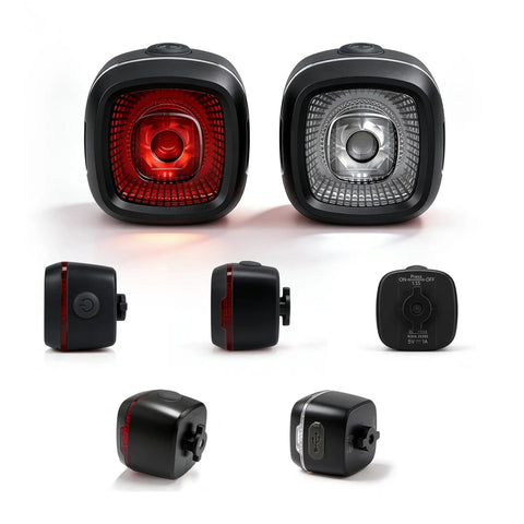 Type C Rechargeable LED Bike Front And Rear Light Set For Night Riding IPX6 Waterproof Safety Headlight And Taillight With USB Charge 50m Beam Distance For Clear Road View Great For Kids And Adults.