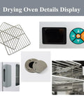 Heavy Duty 600W 110V Stainless Steel Forced Air Convection Drying Oven With Digital Pid Temperature Control And 50 To 250C Range showing racks, control panel, and door details.