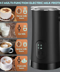 4 In 1 Electric Milk Frother For Coffee And Hot Chocolate Automatic Warm And Cold Foam Maker 11.8oz 350ml with control panel