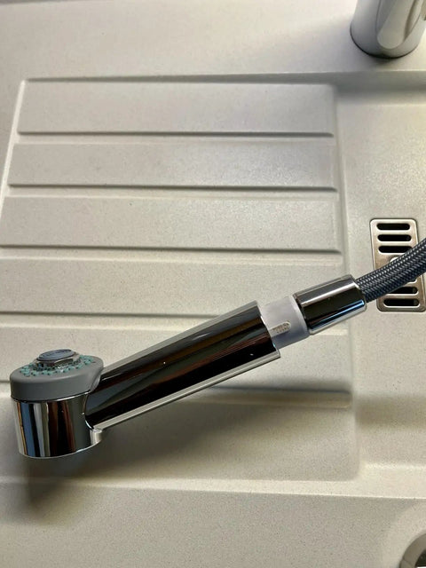 59 Inch Pull Down Kitchen Faucet Hose Replacement No Fuss Easy Install 95507000 95506000 with sprayer and steel sink