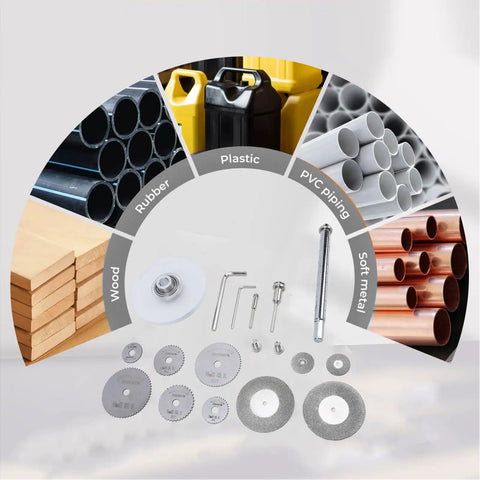 Internal PVC Pipe Cutter Kit With Adjustable Depth Gauge Guide Pro Grade Tool 6 Replacement Saw Blades And 4 Grinding Discs