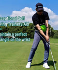 Golfer using Posture Perfect Golf Swing Trainer For Arm And Body Coordination, Muscle Memory Builder, And Pro Grade Swing Mechanics on course.