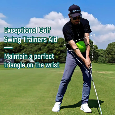 Golfer using Posture Perfect Golf Swing Trainer For Arm And Body Coordination, Muscle Memory Builder, And Pro Grade Swing Mechanics on course.