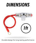 8 Gauge Power Wire 1ft With 100 AGU Fuse Holder And Ninety Nine Point Nine Percent Oxygen Free Copper Soft Touch Jacket