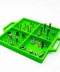 Green Flexible Organizing Tray For Bolts, Screws And Small Fasteners, Non Slip Pro Grade Silicone Tool Tray For Mechanics