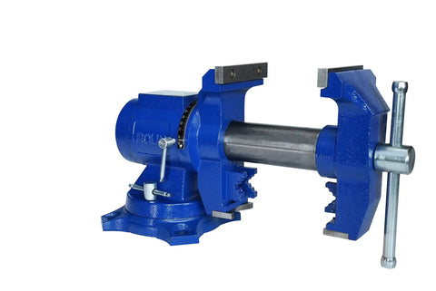 5 Inch Multi Function Vise With Anvil Blue Bench Vise Built Tough Heavy Duty Tool 360 Degree Swivel Base Durable Iron Construction