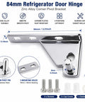 84mm Refrigerator Door Hinge Zinc Chrome With 8mm Pin For French Doors Four Positions Adjustable TL Replacement Beefy Zinc Alloy Chrome Finish