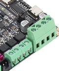 Close-up of connectors on 32 Bit Control Board For 3D Printer With ESP32 Dual Core 240MHz MCU Fast Beefy Reliable Additive Manufacturing Motherboard