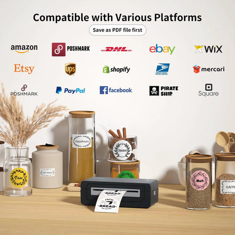 Slick Wireless Bluetooth Thermal Printer For Quick 4X6 Shipping Label Runs eliminates messy ink setup right out of the box.