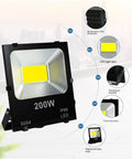 JUDYSSY Security Lights Outdoor Flood Light Led Wall Lamp Floodlight Exterior, 200W IP66 design with thickened glass and bracket.