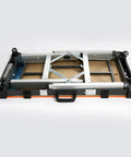 Four In One Portable Folding Workbench And Scaffold Platform With Creeper Carrier And Hand Truck Plus Jigsaw Blade Set folded view