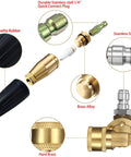 Exploded view of Mudder 4000 PSI turbo nozzle pressure washer kit with 1/4 in quick-connect and brass alloy head plus 7 spray tips