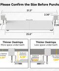 Under Desk Keyboard Tray With Smooth Pull Out Track, Ergonomic Mouse Platform For Office Space Hack, size measurements and desktop fitting guide.