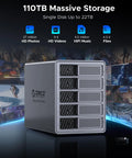 Heavy Duty Five Bay Hard Drive Enclosure USB 3.0 SATA External HDD Cage For 3.5 And 2.5 Inch SSD Supports Up To 110TB. Compact design with five drive bays.