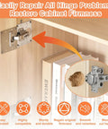 20 Piece Cabinet Hinge Repair Plate Kit Stainless Steel Door Hinge Mounting Plate installed on wooden cabinet