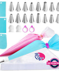 Next Level Cake Decorating Kit Featuring Hella Durable Anti Burst Piping Bags Stainless Steel Frosting Tips Set And Reusable Pastry Supplies For Baking Like A Champ Zero Worries, includes piping bags, frosting tips, and tools.