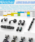 Industrial IP68 Waterproof M12 Aviation Circular Connector 4 Pin Quick Plug With One Touch Lock displayed with variations