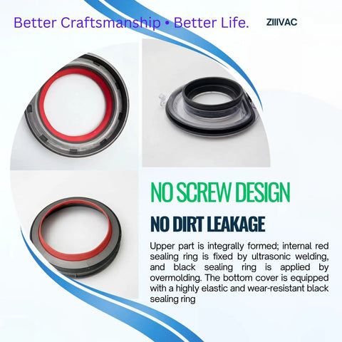 Replacement Dust Bin For V11 V15 SV14 SV15 SV22 Cordless Vacuum Cleaners, Easy Snap In Fit, sealing ring detail view