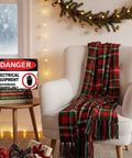 Danger Electrical Equipment Authorized Personnel Only Metal Sign 8x12 Inch on chair with holiday decor