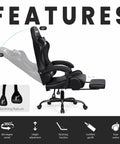Racing Style Gaming Chair With Pull-Out Footrest And Lumbar Support showcasing adjustable recline and ergonomic features