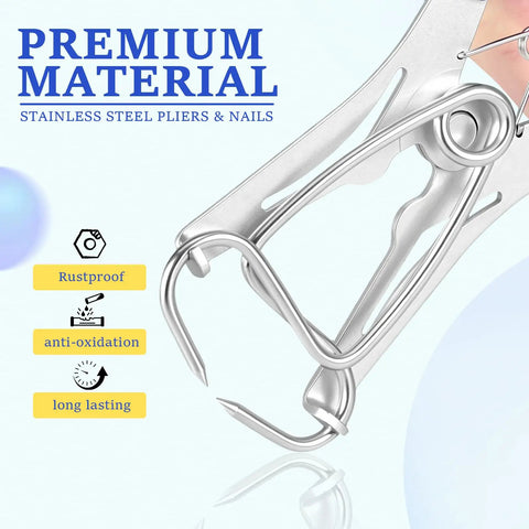 Huge 23 Pc Miter Spring Clamp Kit With Heavy Duty Stainless Steel Pliers For Woodworking, Picture Frame Assembly, And Wood Trim Molding Perfect For DIY Pros And Home Builders Who Need Strong, Rust Proof Clamps That Grip Tight Every Single Time Without. stainless steel spring plier close-up