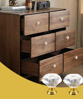 12 Pack 30mm Gold Crystal Cabinet Knobs Featuring Slick Diamond Cut Glass Faces And Durable Aluminum Alloy Backplates for dresser refresh