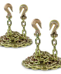 Transport Binder Chain 1/4 Inch Grade 70 Tie Down Chains with Clevis Grab Hooks, 3150 Lb Load Limit, 20 Ft Length, 2 Pack
