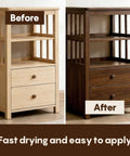 Killer Performance Water Based Walnut Wood Stain for Furniture Cabinets and Woodwork shown on a transformed side table.
