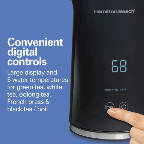 Digital Temperature Control Tea Kettle 1.7L With 5 Preset Modes For Green White Oolong And More Keep Warm Function Fast Boil 1500W BPA Free