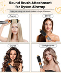 Upgraded 2.3inch Round Volumizing Brush Attachment For Dyson Airwrap HS01 HS05 HS08 Model displays diverse styling uses.